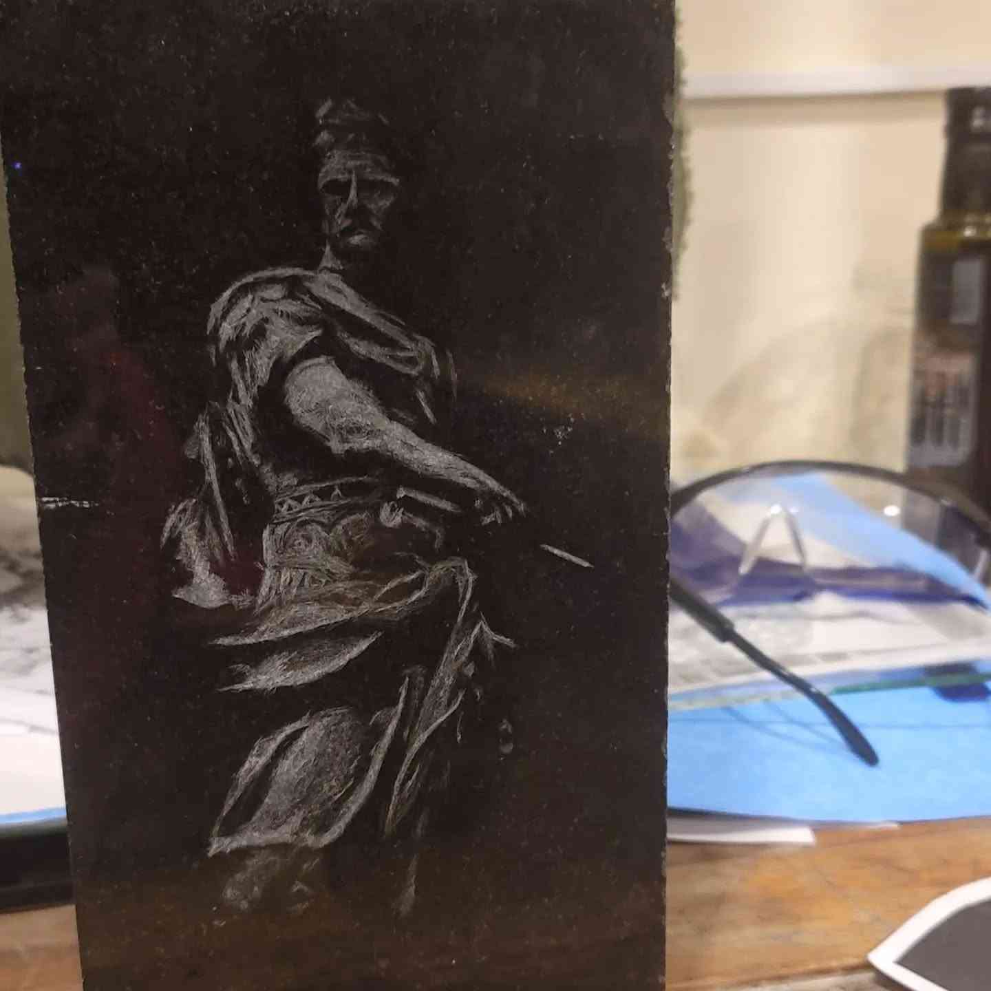 Granite Engraving 2 by Veljko Vuckovic